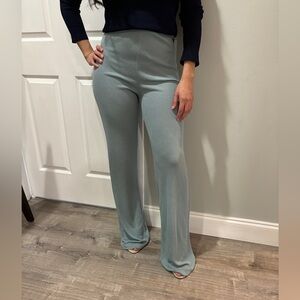 NWOT Zara Textured Flowy blue wide leg pants size M